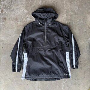 Vintage Nike 90s Anorak Jacket Black White XL • Streetwear • Y2K • Windbreaker